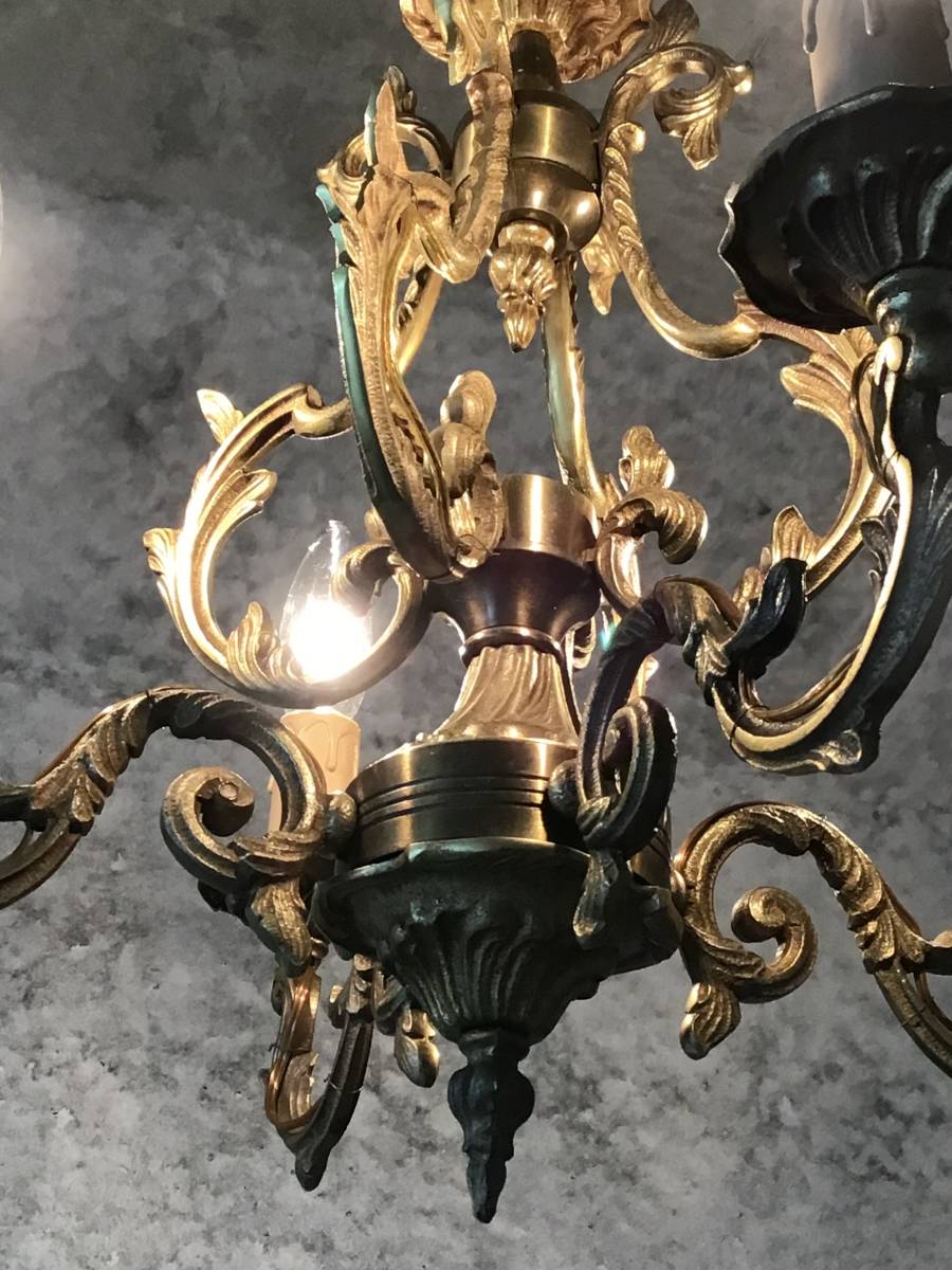 フランス アンティーク シャンデリア 4灯 Bird Cage キャンドル ライト