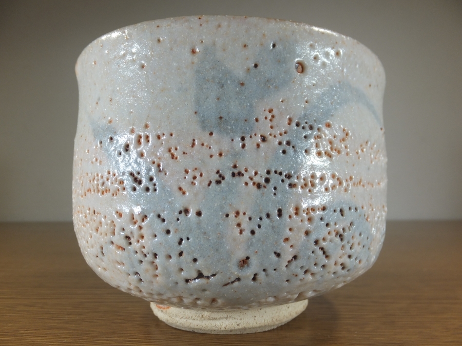 ◎【真作保証】 藤原敬介 (恭助) 自作 志野茶碗 備前焼 志野焼 日本工芸会