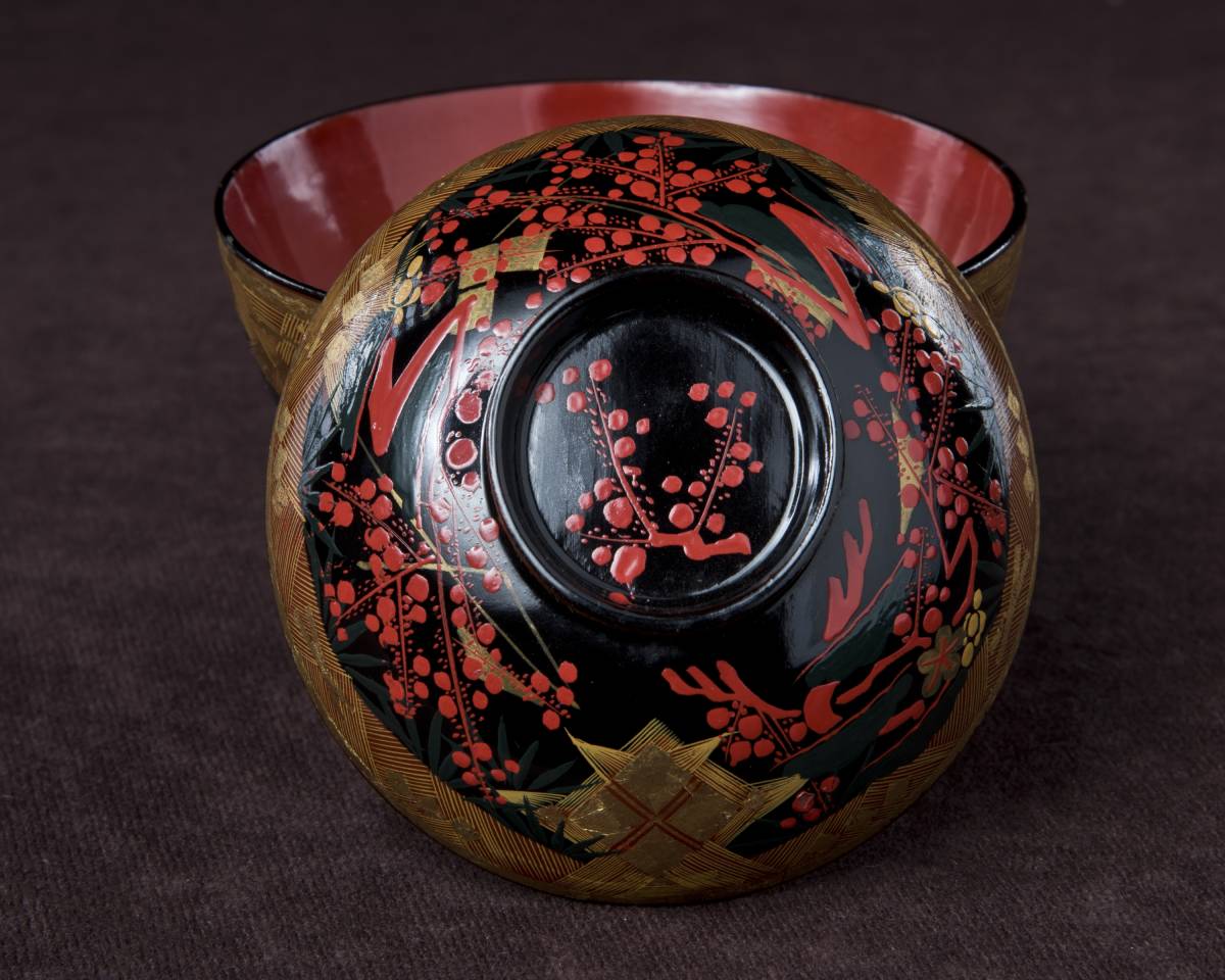 塗師 和田璜斎 秀衡絵 煮物椀 秀衡椀 10客 共箱