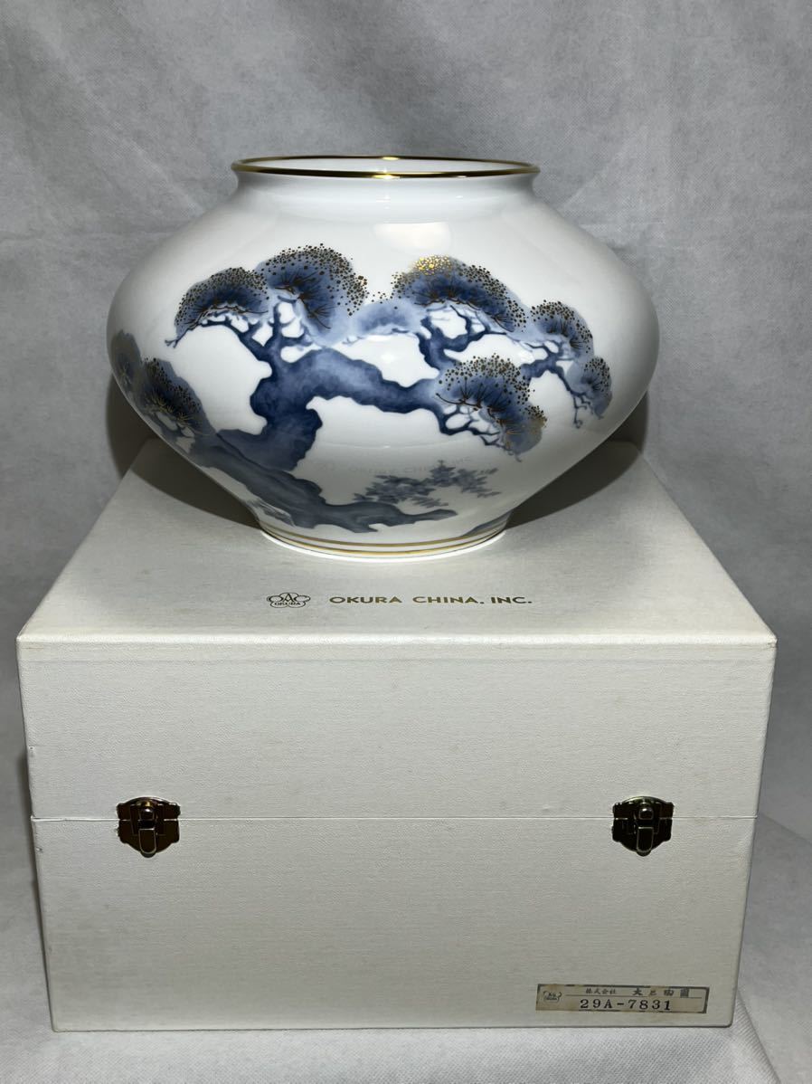 大倉陶園花瓶 未使用 共箱 MA741 大倉陶園花瓶未使用共