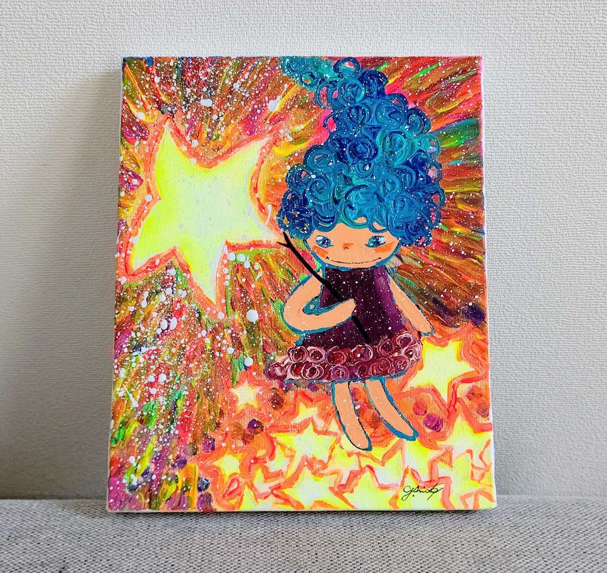 エゾシカの油絵【タイトル:僥倖】1点物の原画◇作者サイン入り◇F3号