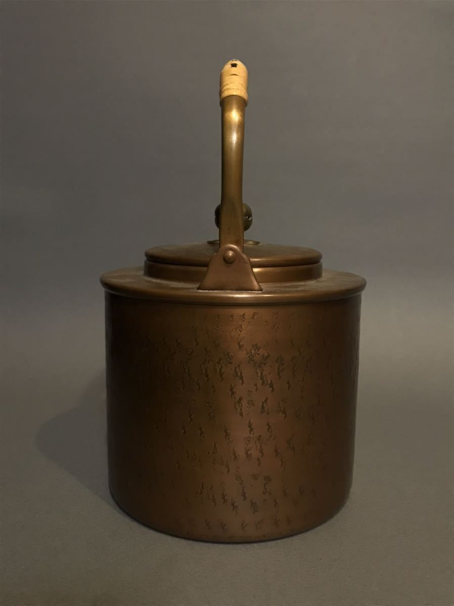 北越堂 鎚起銅器 湯沸 急須 茶道具 銘あり 重さ881g