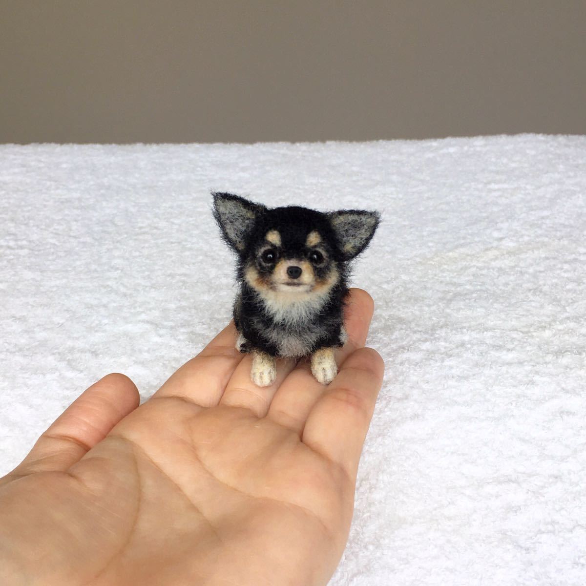 ぴのきち☆5.5cmのチワワパピーちゃん☆羊毛フェルト チワワ ロング