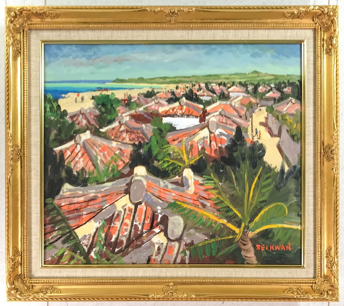 大嶺政寛水彩画沖縄風景（馬小屋）