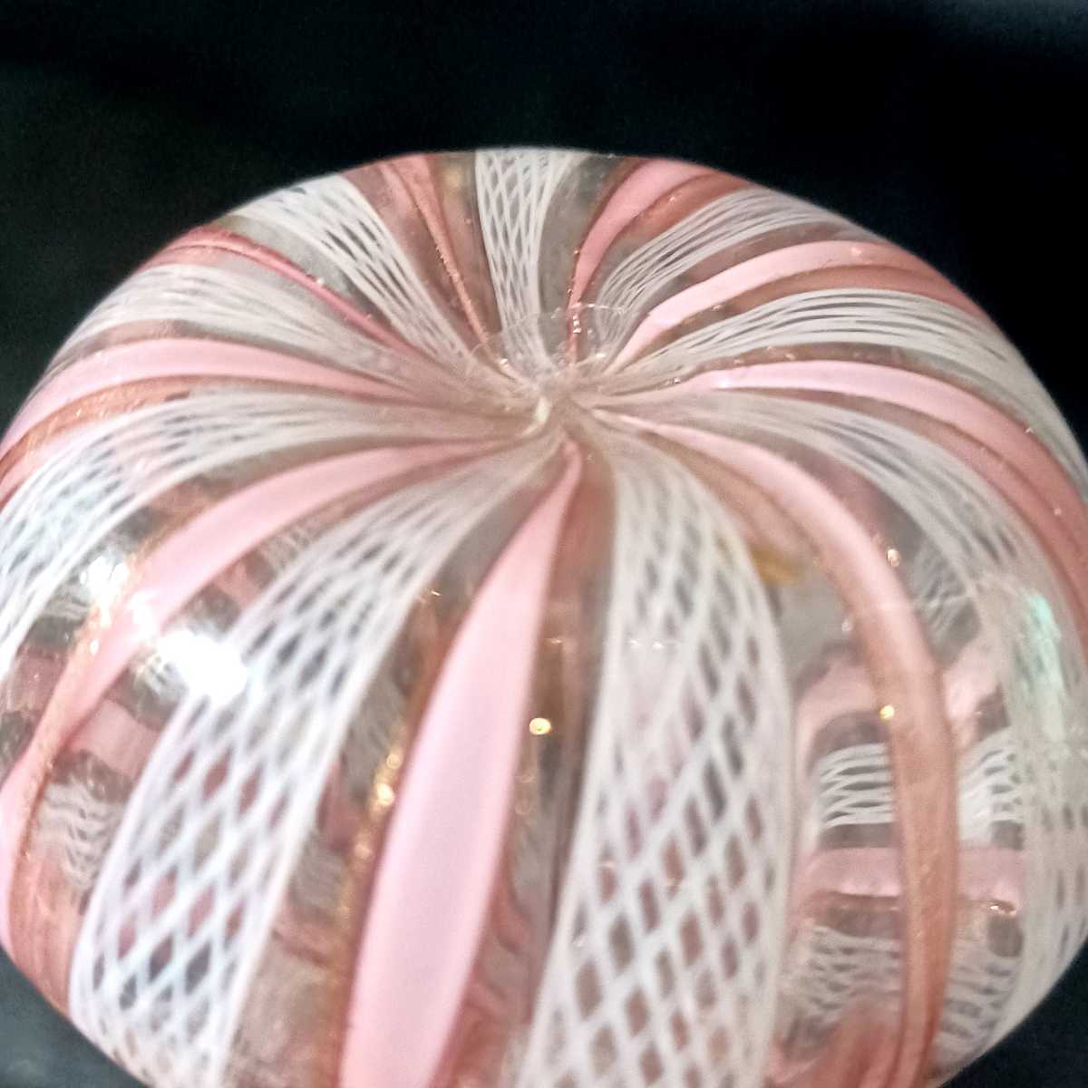 MURANO】ITALY☆ムラノ 金彩 ピンク レース ライン 水差し ピッチャー