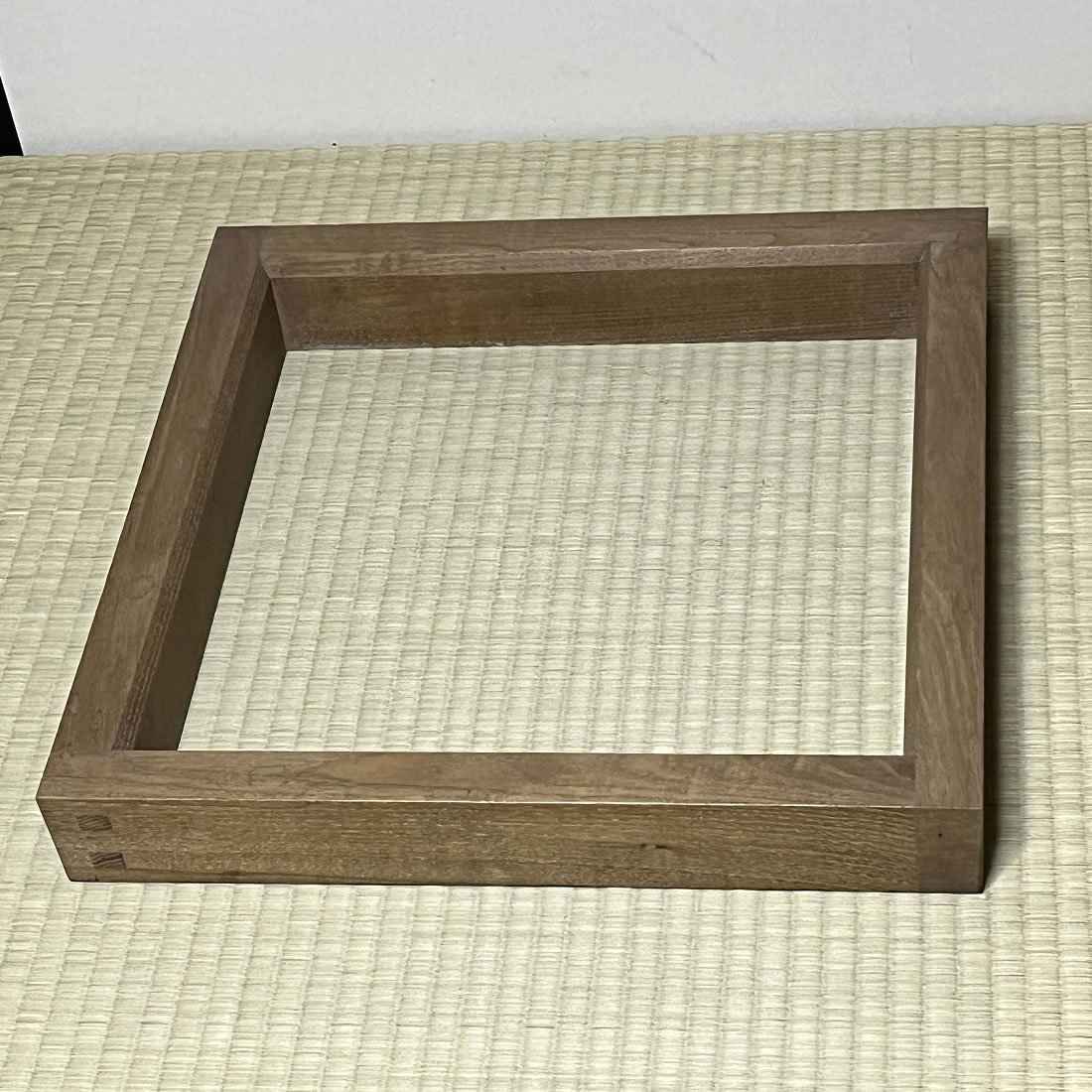 炉縁 指物師 渡辺可映 共箱 茶道具【k1845】