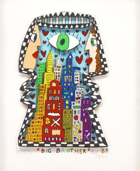 真作】【WISH】ジェームス・リジィ James Rizzi「BIG BROTHER」3D