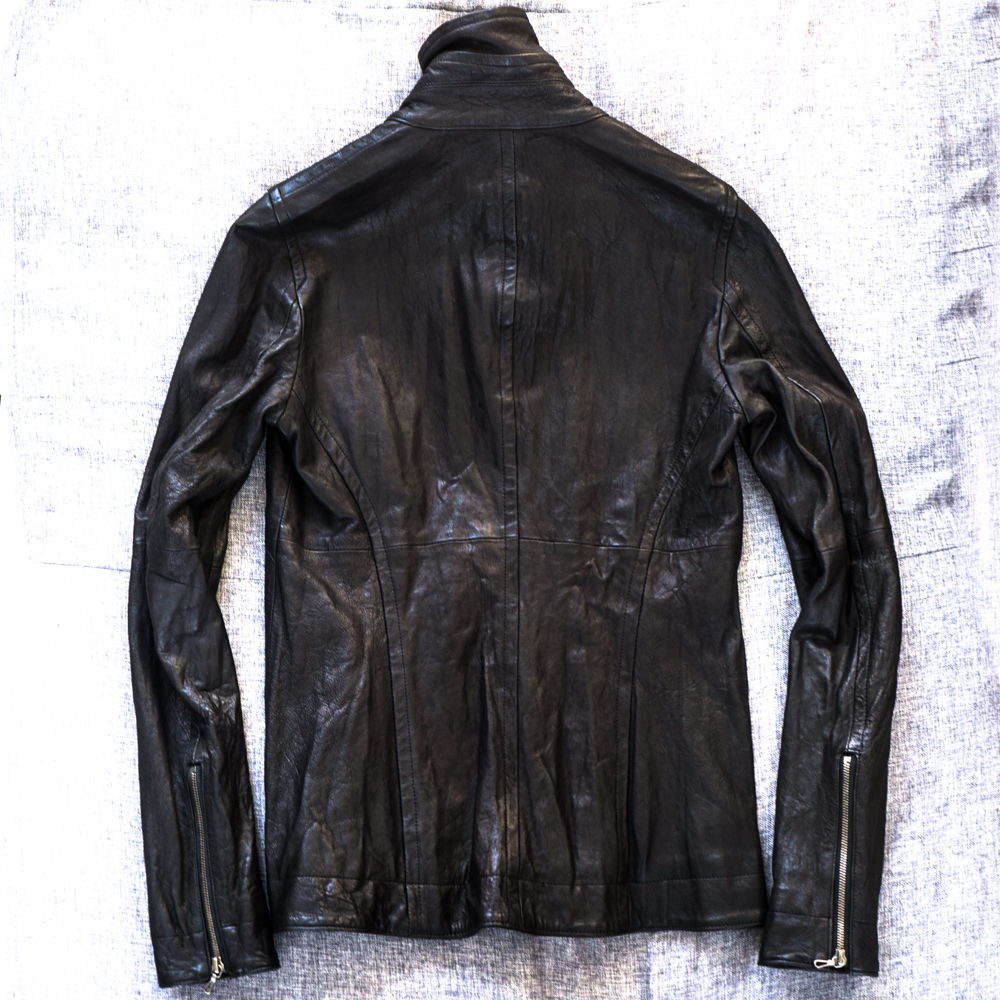 新品同様# JULIUS ラムスキン ダブル ジャットネック ライダース