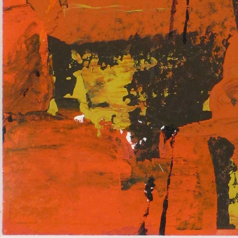 早川義孝 「蝶」 額装 「赤」の情熱と「黒」の憂愁を背景に、幽明の