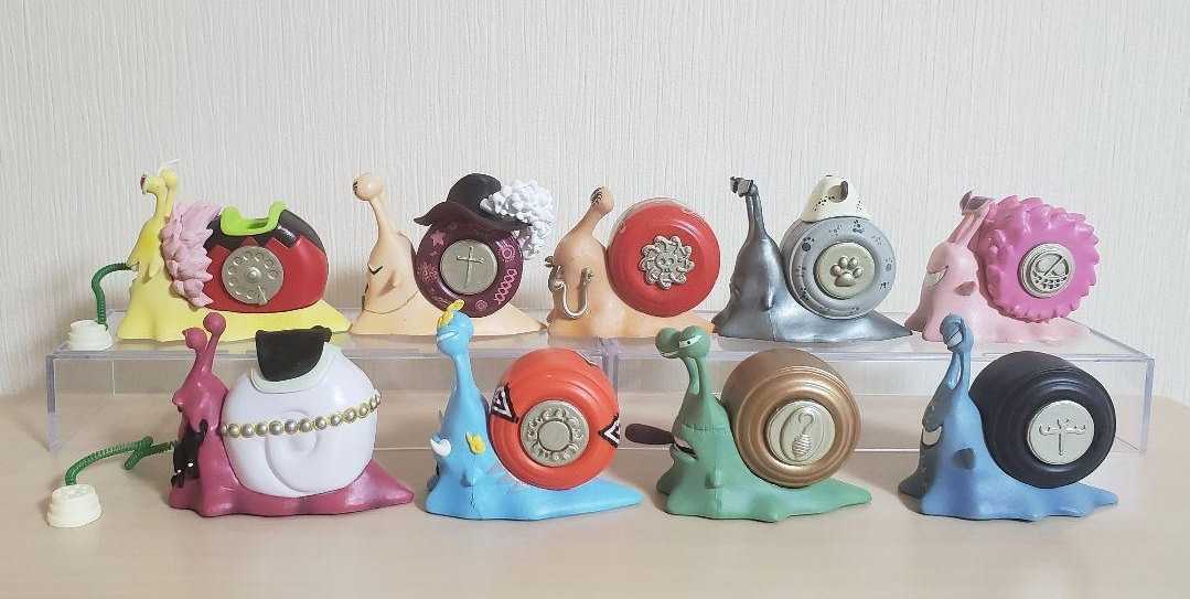 ONE PIECE 新旧王下七武海 電伝虫 フィギュア ワンピース 黒ひげ ボア