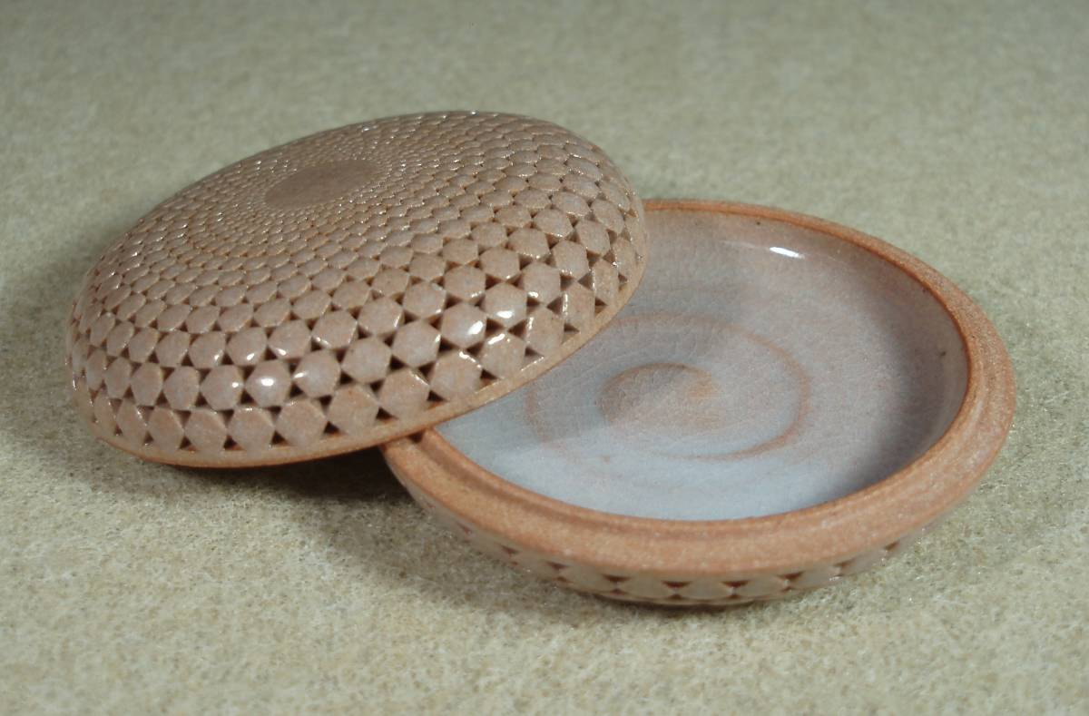 萩焼 廣澤洋海造 萩焼万亀香合