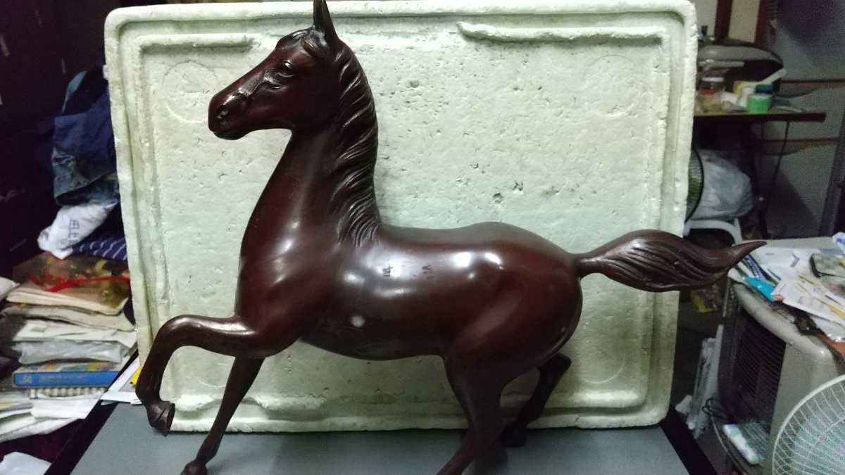 ブロンズ製 馬 約35cm 楽天市場】馬 置物 ブロンズの通販 ブロンズ製馬の
