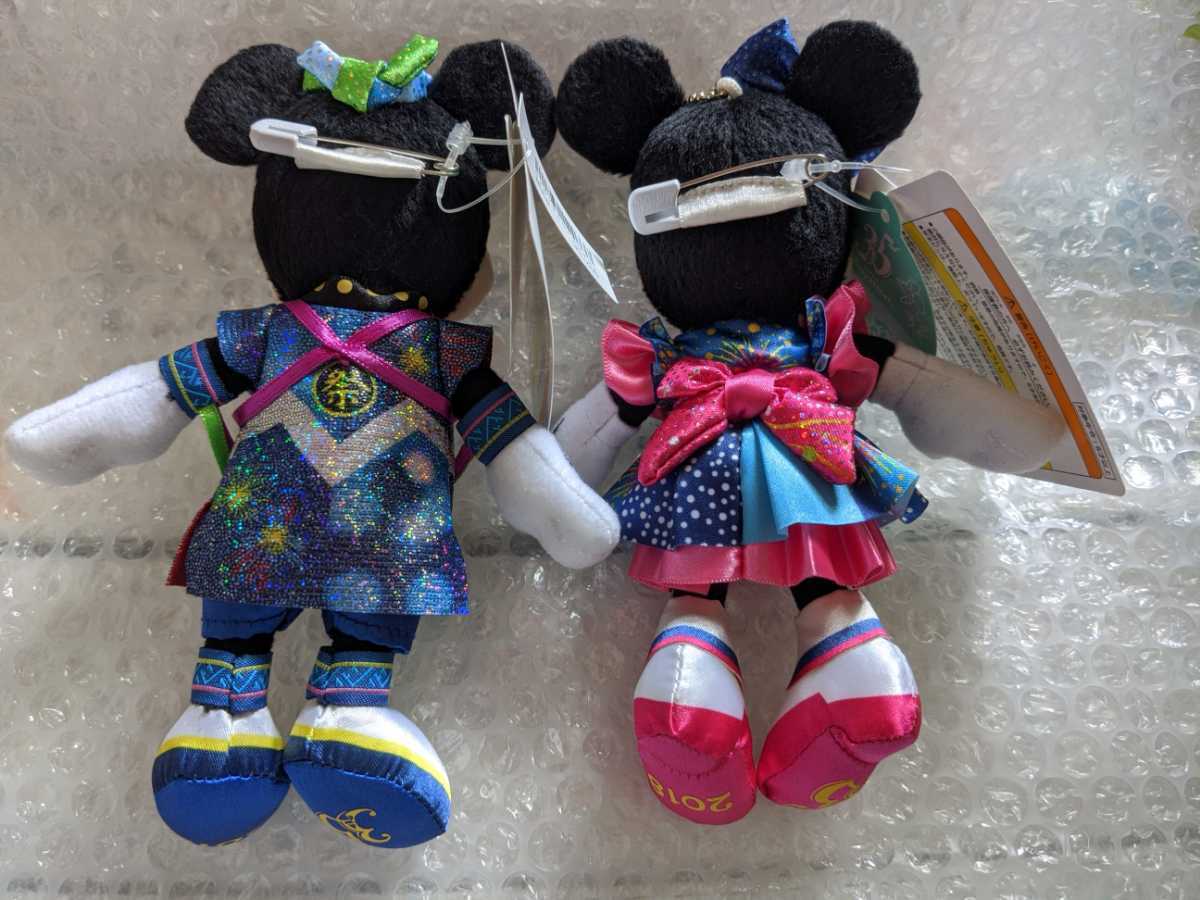 即決タグ付 35周年夏祭りぬいぐるみバッジ (ミッキー)(ミニー) パーク