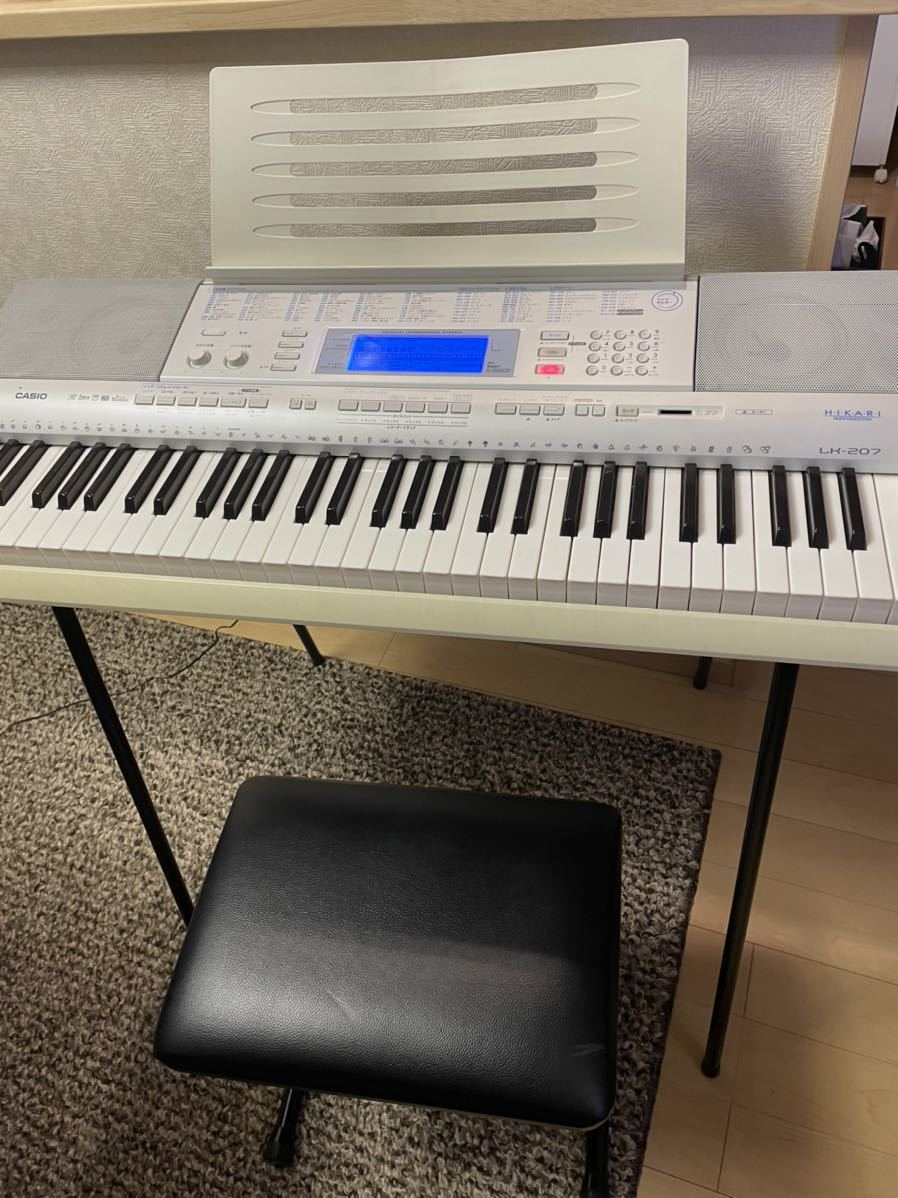 CASIO】光ナビゲーションキーボード/電子ピアノ LK-207 ＋スタンド等