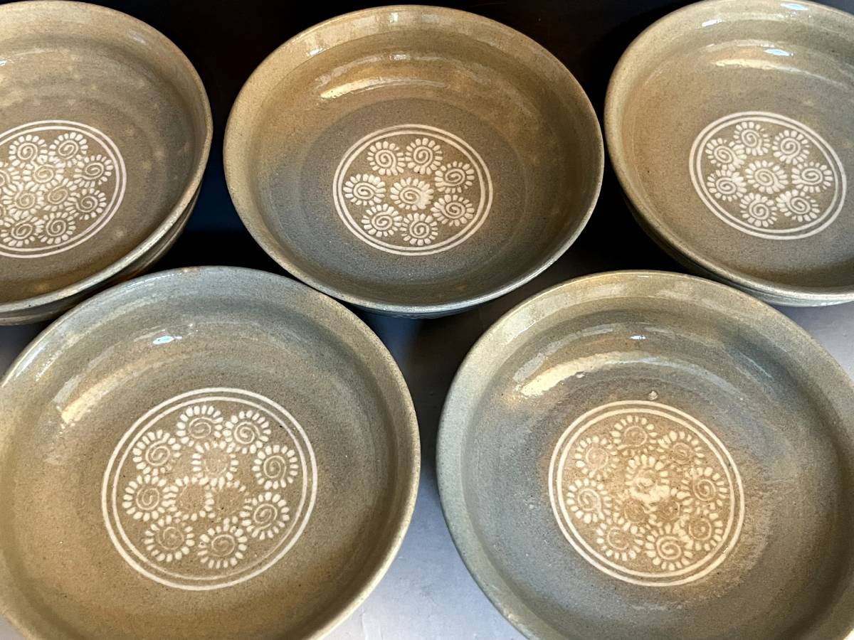 鉢□駕洛窯 清水久嗣造 向付 5客 高足 三島 桐