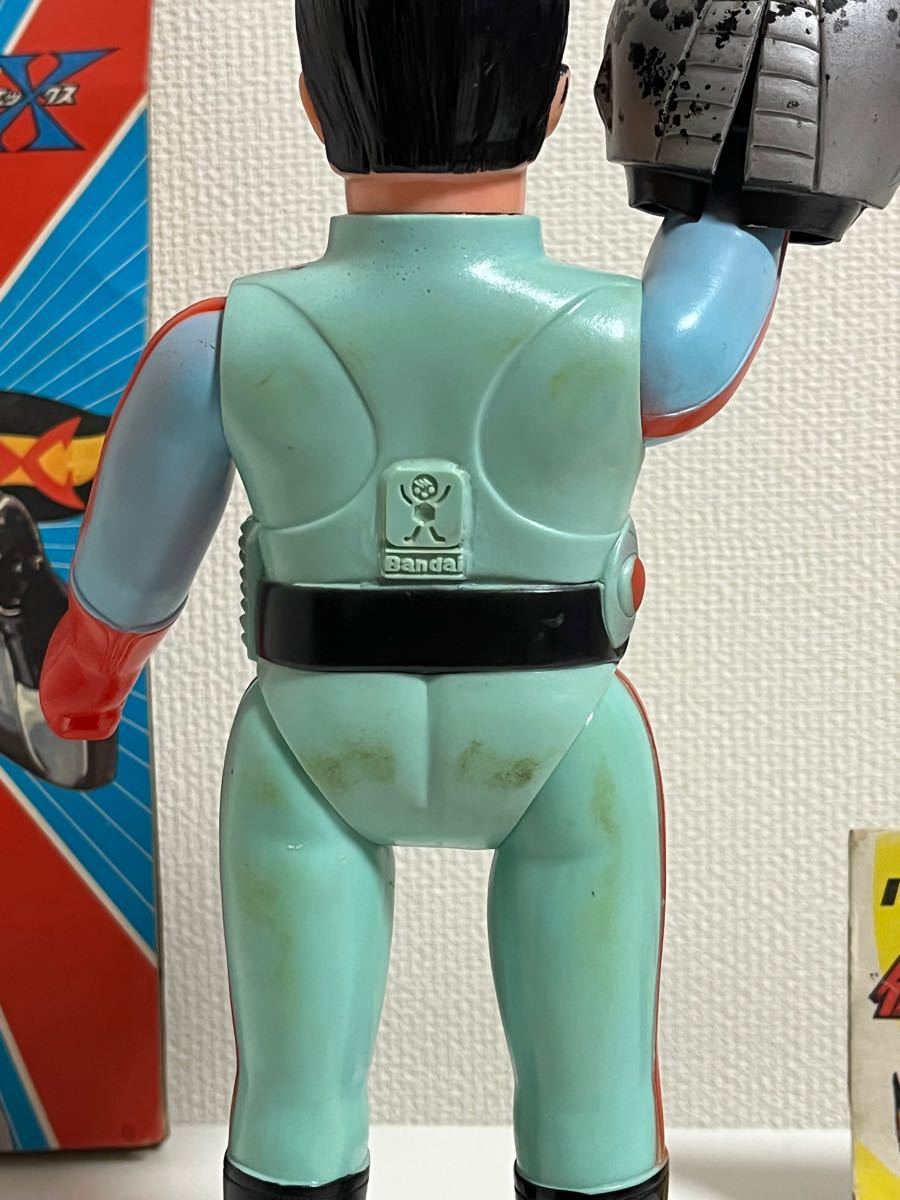 希少 当時物 旧バンダイ 仮面ライダーX ソフビ / ブルマァク ポピー