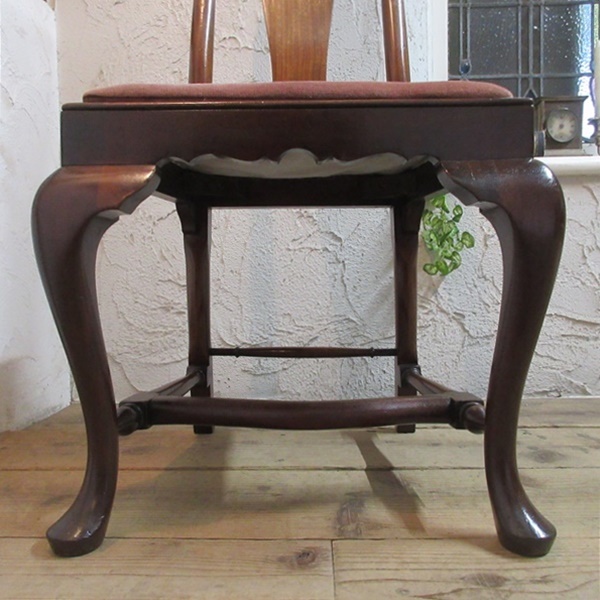 イギリス アンティーク 家具 クイーンアンチェア 猫脚 椅子 英国 4112e