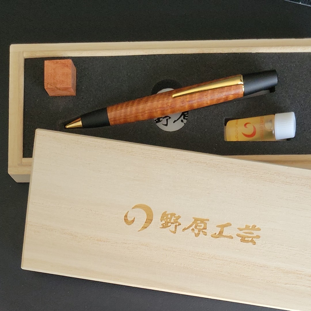 野原工芸 桐箱付 希少 本花梨虎杢 ロータリーボールペン｜Yahoo!フリマ