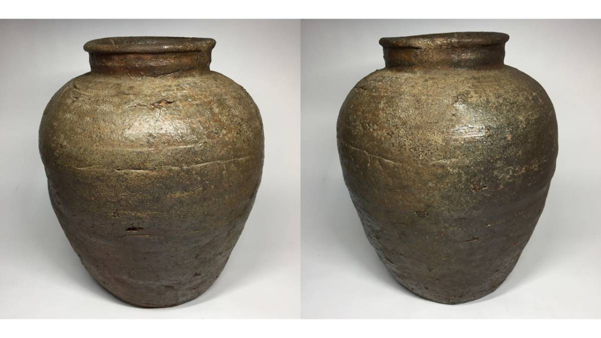 稀な】 13代 田原陶兵衛 造 灰被り掛花入 萩灰被茶盌(田原 陶兵衛