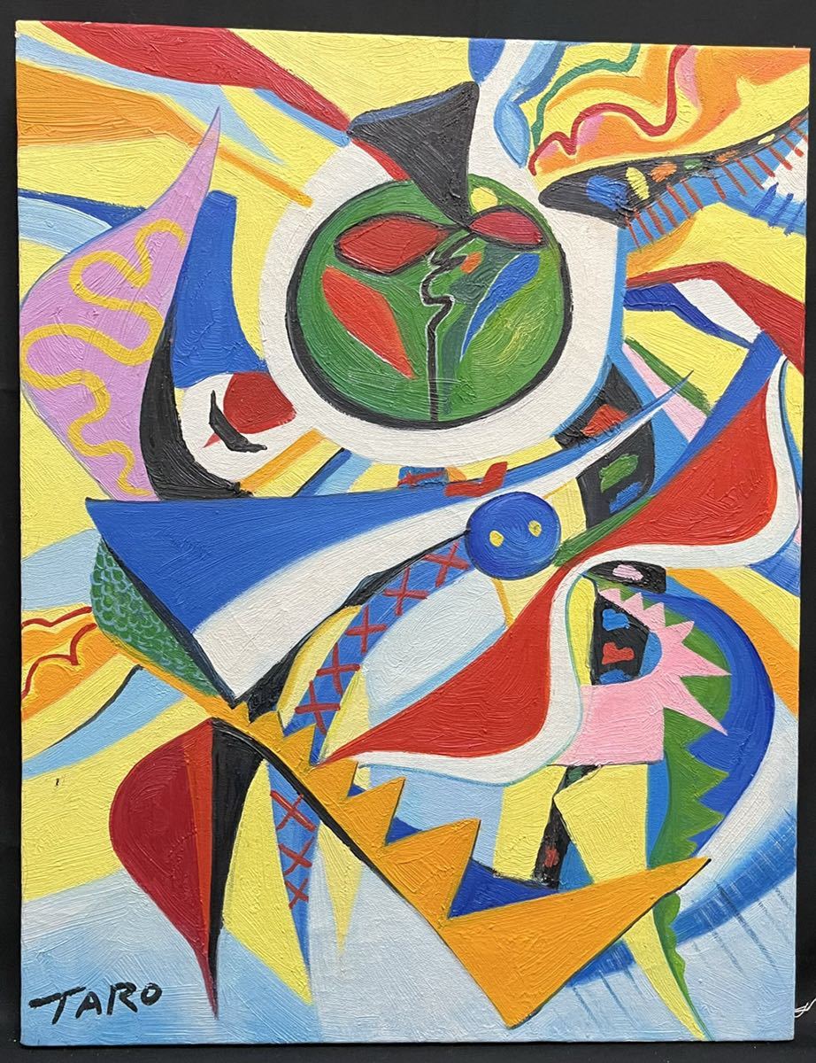 F6号）安藤絵流「幸運の祈り」真作/肉筆/表裏にサイン有/手描き/油絵