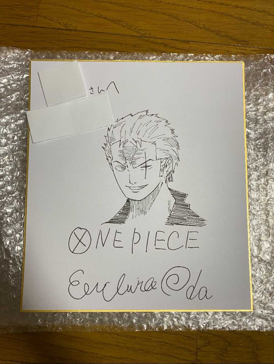 直筆イラスト】ONE PIECE ゾロ 尾田栄一郎 サイン色紙 本物 レア Yahoo