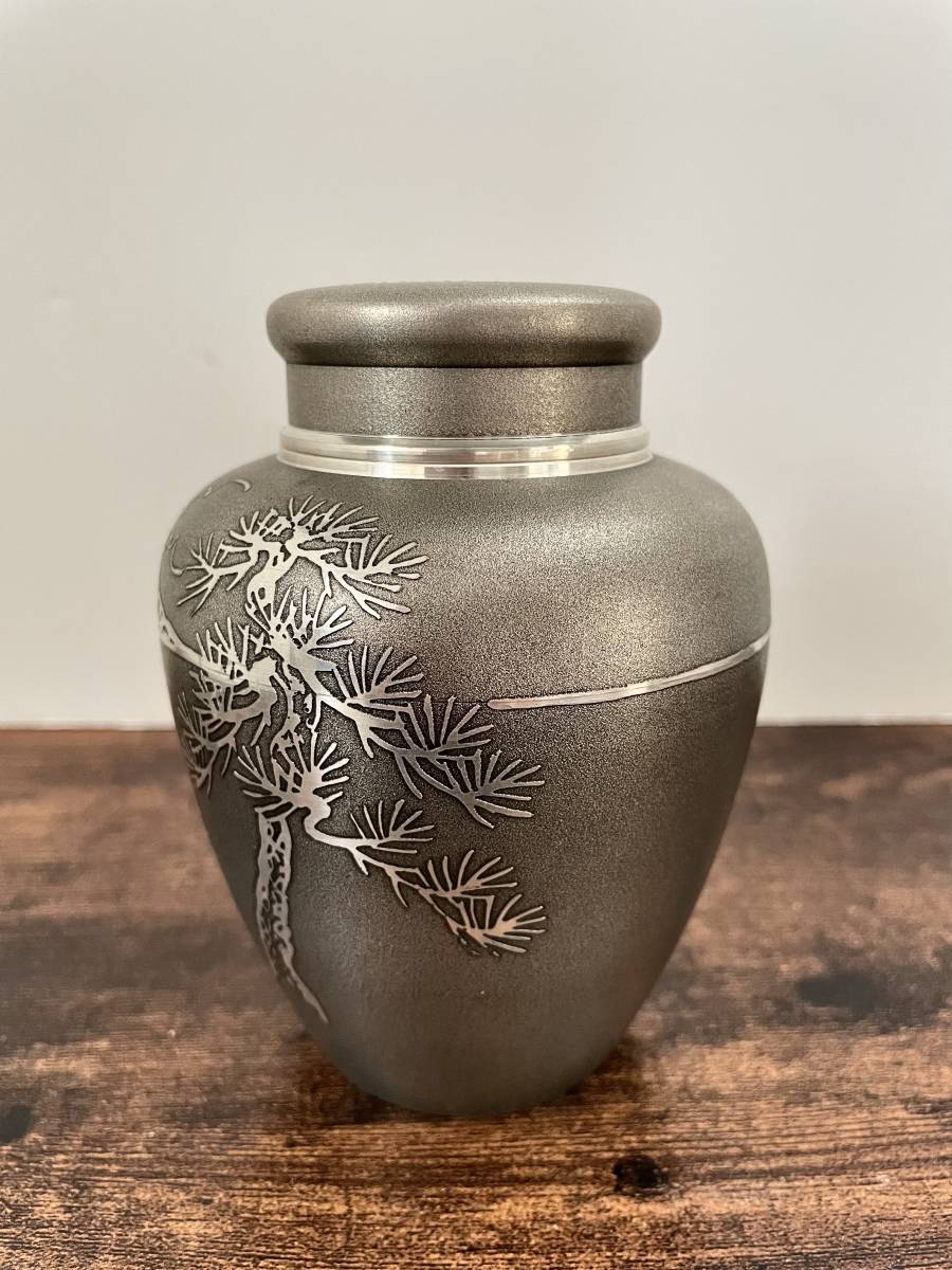 伝統工芸 / 大阪錫器 ) 茶壷 / さざなみ中次 ピューター お茶 茶筒