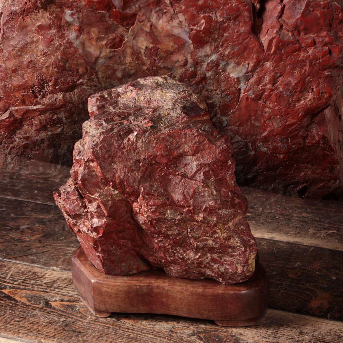 Yahoo!オークション - US097 重厚 大振 天然石 自然石 佐渡赤玉石 鑑賞