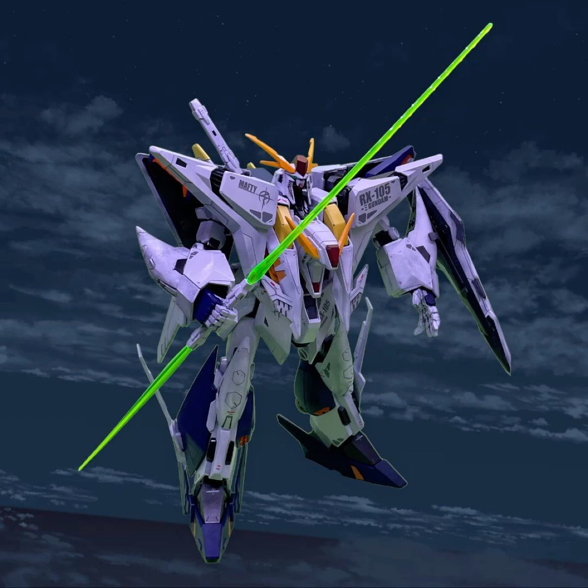 HGUCRX-105 クスィーガンダム完全塗装済バーニアメタルパーツ変更済み