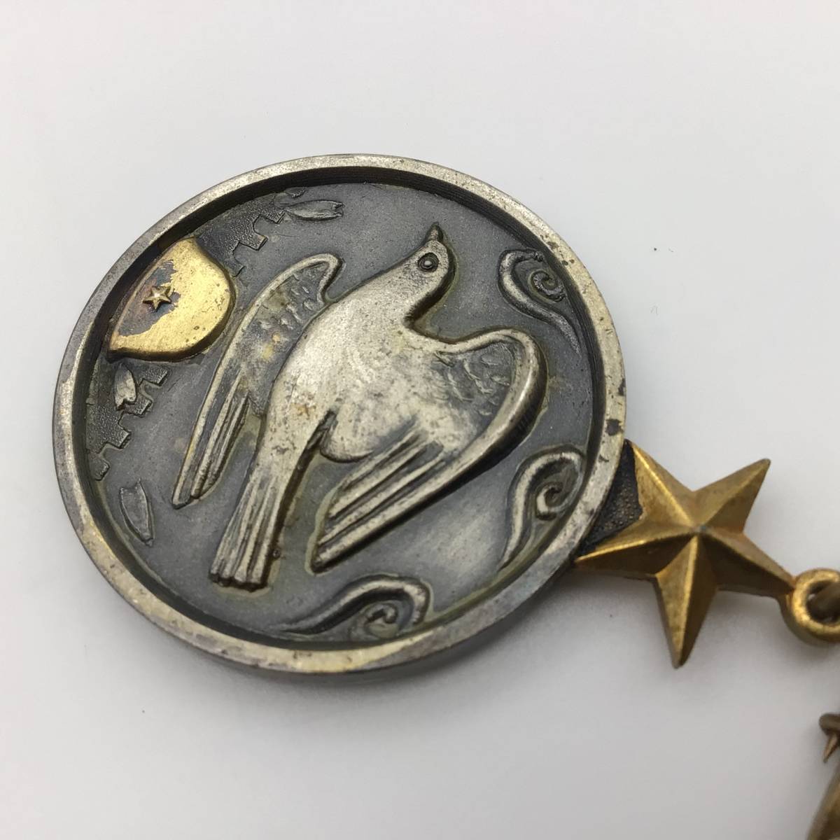 ◇支那事変殉国章 北海道庁 純銀□記章 徽章 微章 勲章 戦前 大