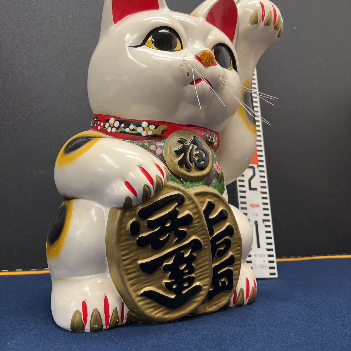 希少！昭和初期 木彫り 招き猫 縁起物 商売繁盛 オブジェ 骨董