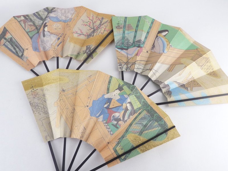 フランクリン画廊 『源氏物語飾り扇』 解説書付 扇子 27本/54帖 【公式