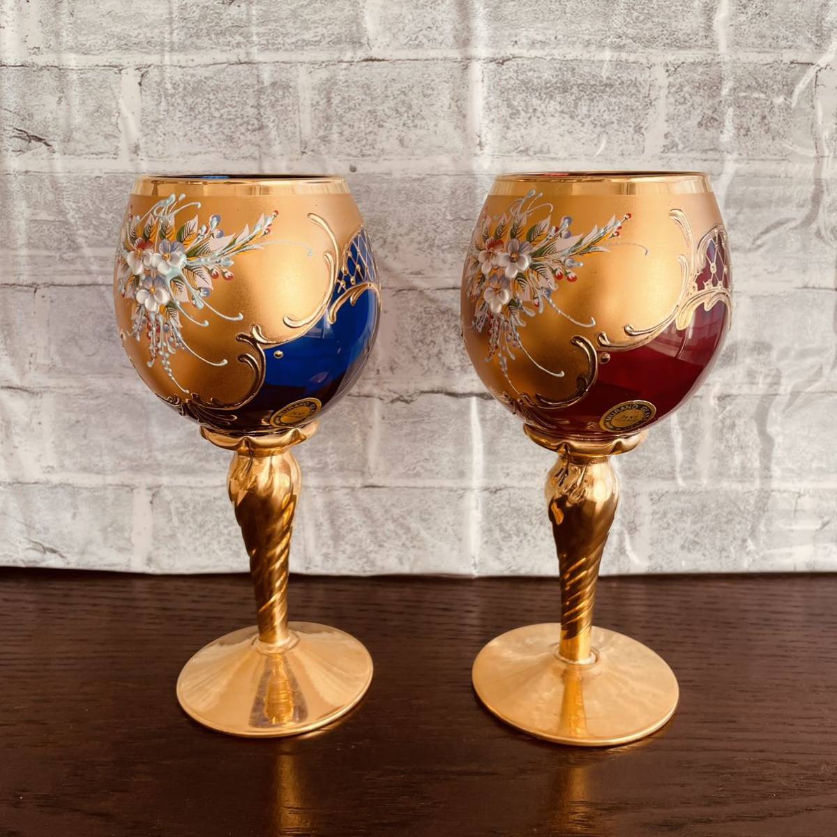 ラグーナ・ムラノ☆ベネチアンペアグラス☆24金装飾 ラグーナ・ムラノ