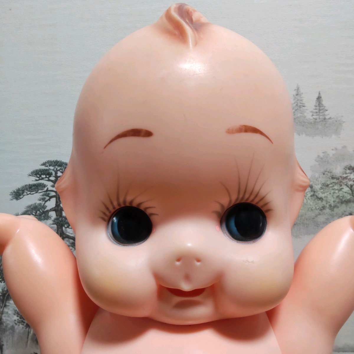 キューピーマヨネーズ キューピー人形 赤羽 ロゴ入 特大 ソフビ 昭和