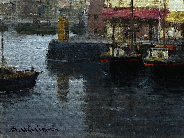 Yahoo!オークション - 【 内田 晃 「北欧の滝(アムステルダム)」 油彩