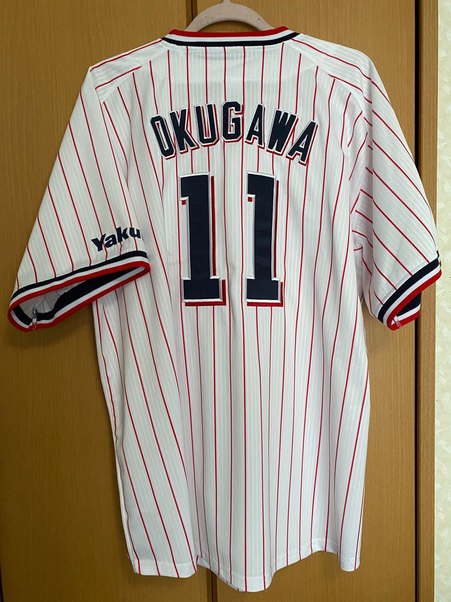 ヤクルトスワローズ 奥川恭伸投手2021優勝ワッペン付きプロコレ