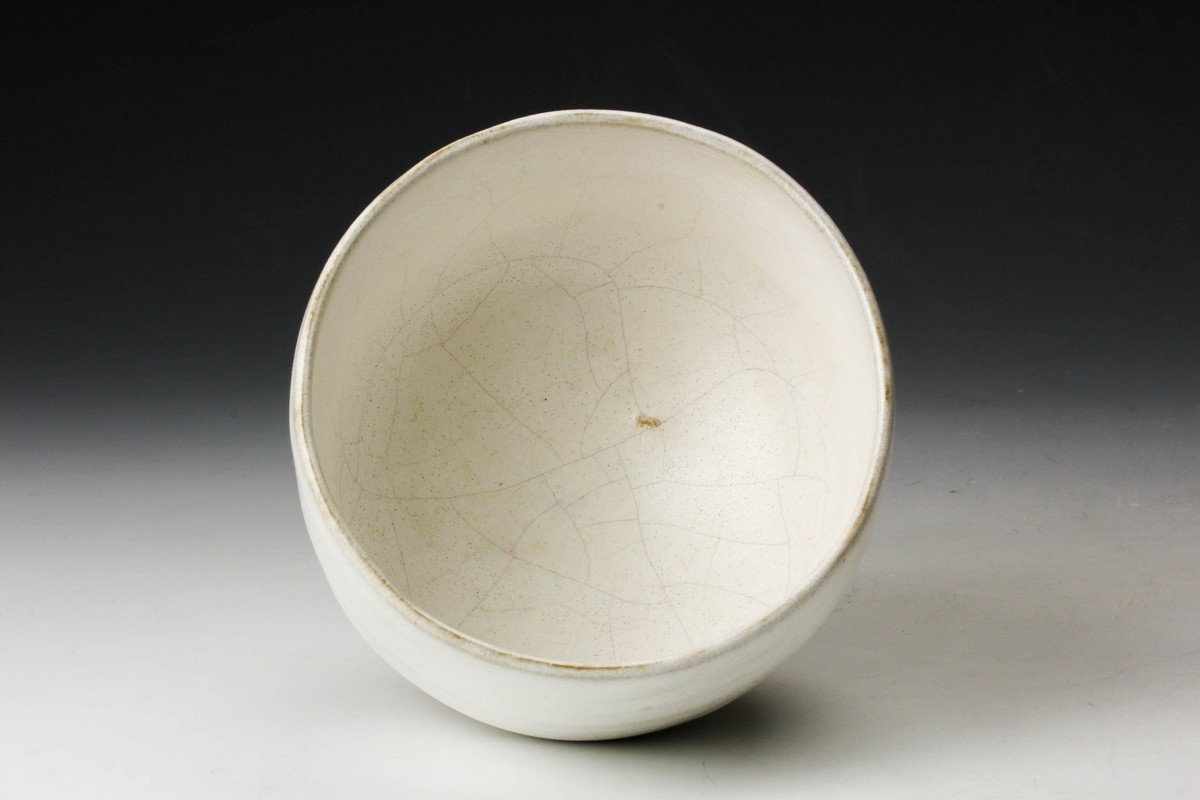 茶道具 期間限定特価 白釉茶碗(人間国宝 清水卯一)真作保証品 茶道具