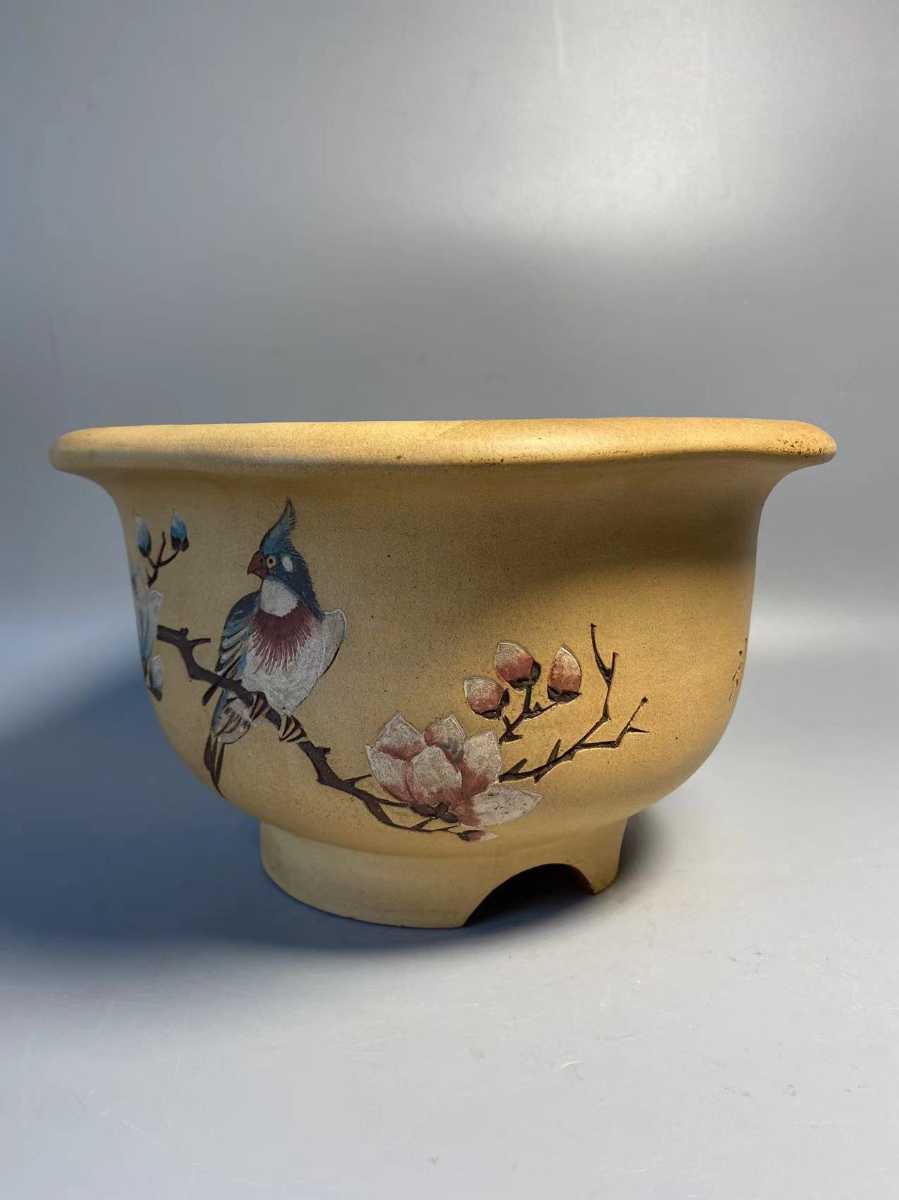 鉢、中国美術、盆栽鉢、中国鉢、宣興、 紫砂の鉢、骨董、アンティーク