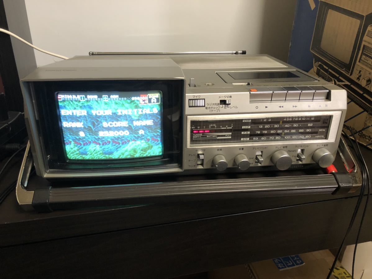 昭和レトロ家電 ラテカセ TH6-X30 ナショナルカラーテレビ付ラジカセ