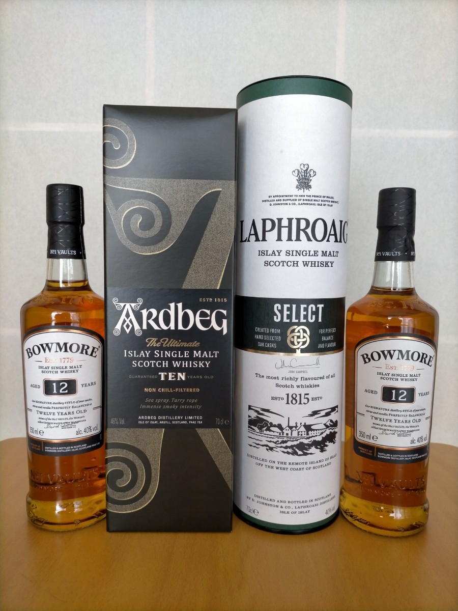 ボウモア12年＆ラフロイグセレクトセット 350ml 4本 ボウモア12年