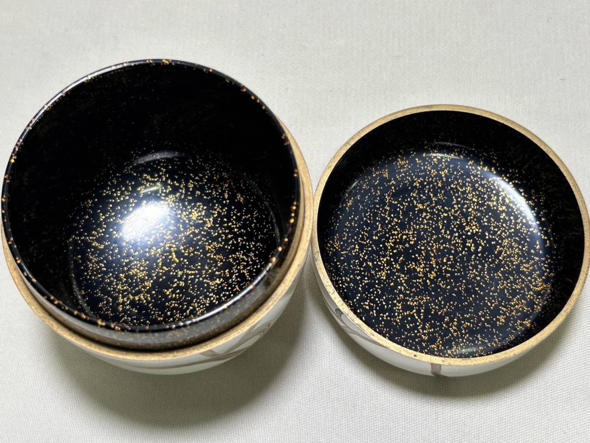 棗 【TY250 茶道具 池之浦大起 白漆 カーネーション 蒔絵 江戸 明治