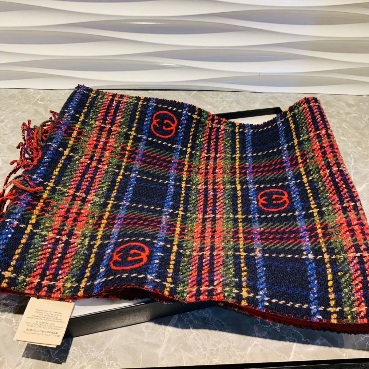 GUCCI タータンチェック マフラー ストール グッチ 赤 レッド｜Yahoo