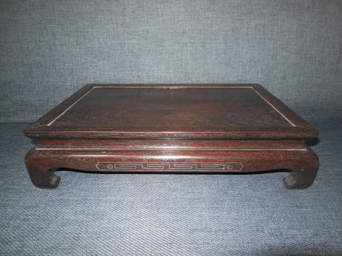 Yahoo!オークション - 時代唐物 銀象嵌紫檀花台 中国美術 唐物 唐木