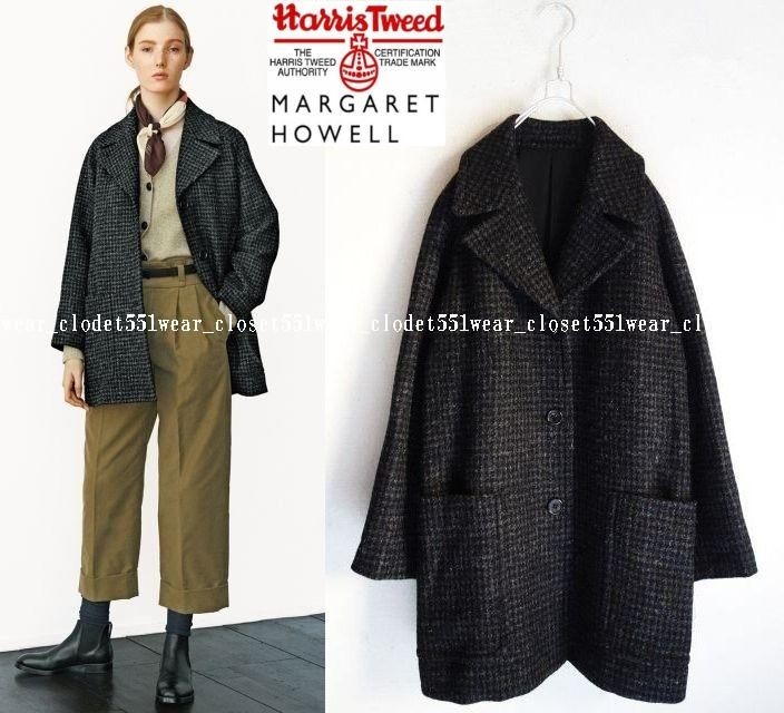 2018 美品マーガレットハウエル×ハリスツイード DOGTOOTH柄 ウール