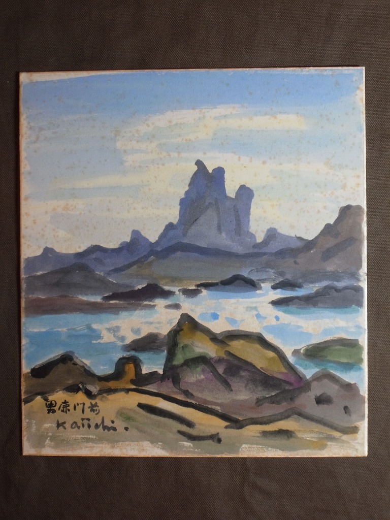 滝沢真吾・油彩画「赤衣の人」/ 直筆サイン有り / 額装品 2025年最新】