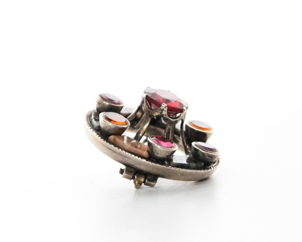 s0064 メノウとシルバーのブローチ スコティッシュブローチ 英国