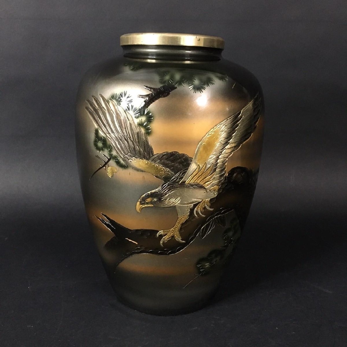 金工 秀山作 鋳銅 家鴨 アヒル 置物 一對 重さ合計約3.2㎏ G R7513