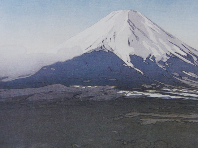 吉田博、白馬山頂より、希少な額装用画集より、新品高級額装付、状態良好