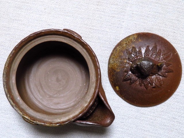 佐藤苔助 備前焼宝瓶 手捻り人気作者 急須 共箱 共布 茶注 煎茶 茶道具