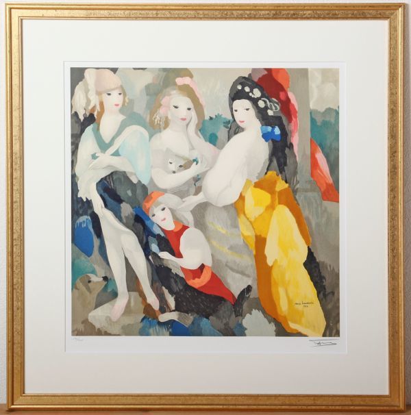 マリー•ローランサン リトグラフ59/250 大型額絵 直筆サイン Yahoo