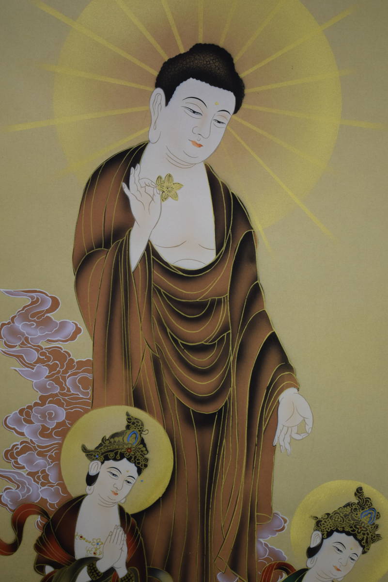 真作/宗竹愚/南無釈迦牟尼佛/釋迦名号/桐共箱付/布袋屋掛軸HJ-575 真作